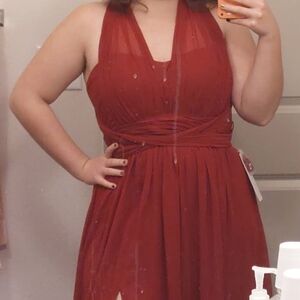 Azazie Olani Burgundy Bridesmaid Dress